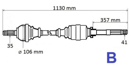 Right Axle Shaft 1614305680 Jumper Boxer Ducato 2.2HDI