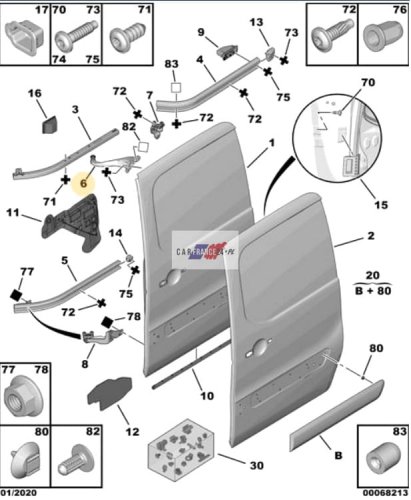 Door Roller 9033AY Berlingo 2 Partner 2 New Original