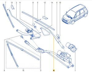 Wiper Arm 7701056010 Renault Scenic 2 Front Left New Genuine