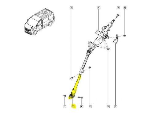 Steering Column 4882000Q0J Renault Trafic 3 New Genuine