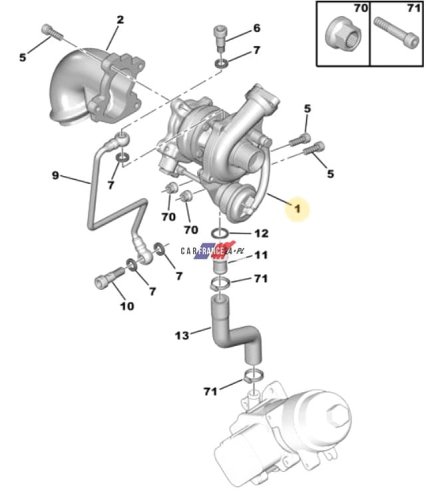 Turbocharger 0375G9 Peugeot 1007 1,4 HDi Diesel Citroen Ford Used