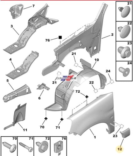 Wing Trim Left 8544J7 Berlingo Partner Berlingo Partner Original