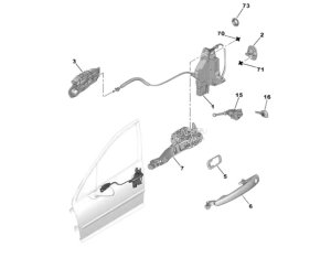 Door Lock Mechansim Front Right 9136FE Peugeot 407 Original 