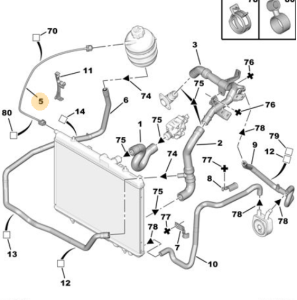 Cooling System Pipe 1307YP Citroen Peugeot 1.4 HDI New Original