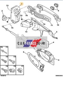 Door Lock Left Rear 9137A0 New OE PSA 307