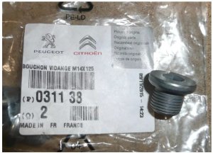 Oil Sump Plug 031138 New OE PSA C2 C3 C4 Evasion