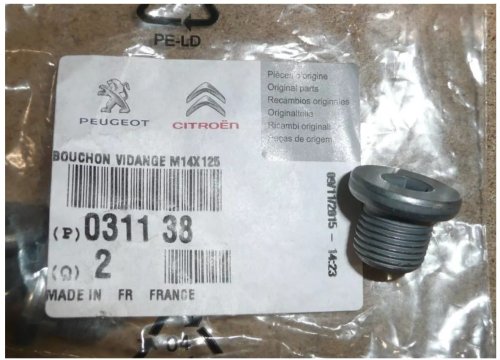 Oil Sump Plug 031138 New OE PSA C2 C3 C4 Evasion