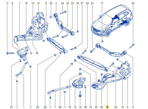 Control Arm Left Rear Lower 2.0 DCI 551115HA0B OE Renault Koleos II 4x4