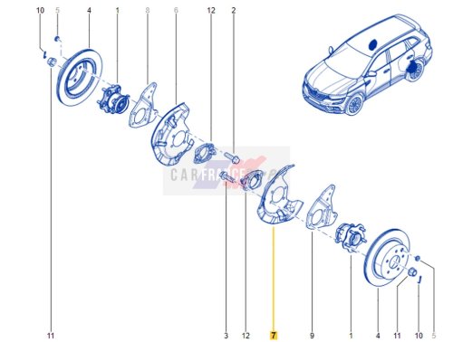 Brake Cover Rear 441614282R OE Renault Koleos 2