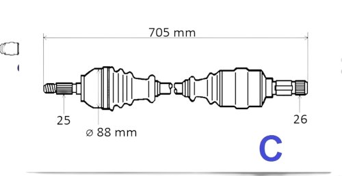 Drive Shaft Left 391016491R Dacia Duster 1,5 DCI New