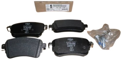 Brake Pads Rear 1673603880 Citroen Jumpy V 1.6/2.0 BLUE HDI 2016 Original 