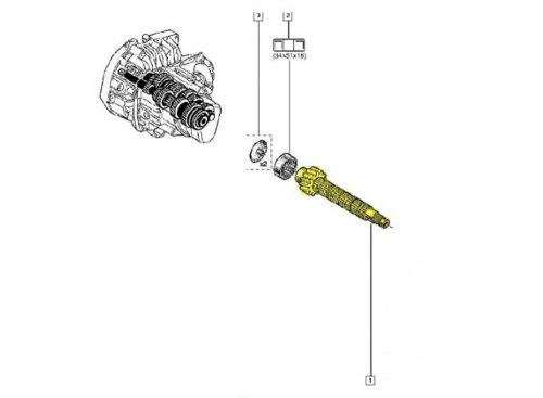 Gear Shaft JH3 6001548614 New OE Renault Clio III Twingo
