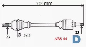Drive Shaft T6105 Renault Kangoo Right New Genuine