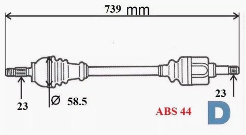 Drive Shaft T6105 Renault Kangoo Right New Genuine