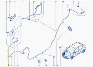 Washer Tank 7701058023 Renault Clio III Original 