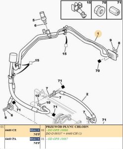 A/C Hose 2.0 HDI 6460CE New OE Citroen Peugeot 307