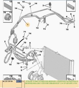 Air Conditioning Hose 9823533980 New OE Citroen Peugeot 208