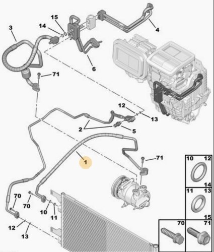 A/C Hose 3.0HDI 1607290680 New OE PSA Boxer 12-