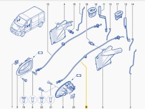 Lock Cable 8050700QAE New OE Renault Trafic II