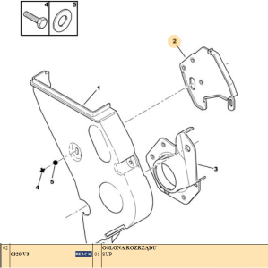 Timing Gear Housing, Cover Original 0320V3 Citroen Peugeot 