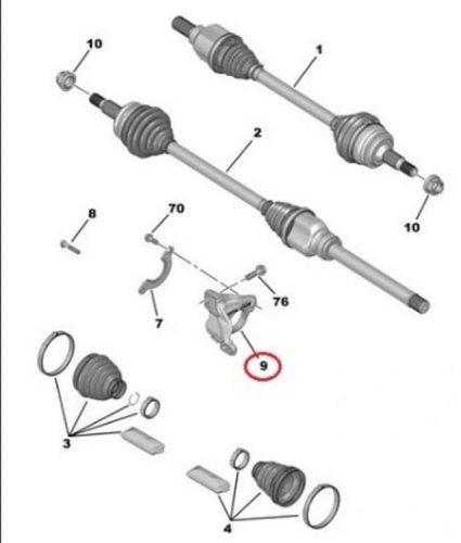 Axle Support 9801017180 Citroen Peugeot Original