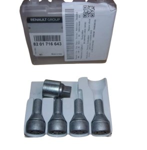 Wheel Bolts 8201716643 Anti-theft Set Renault Dacia Original