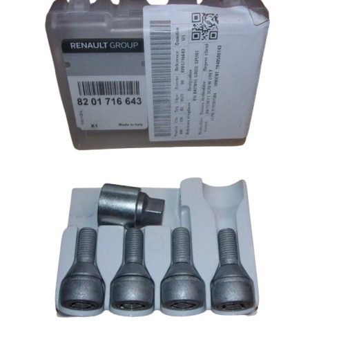 Wheel Bolts 8201716643 Anti-theft Set Renault Dacia Original