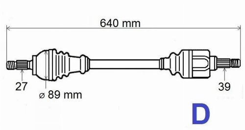 Left Drive Shaft T5976 Renault Laguna III 2.0DCI