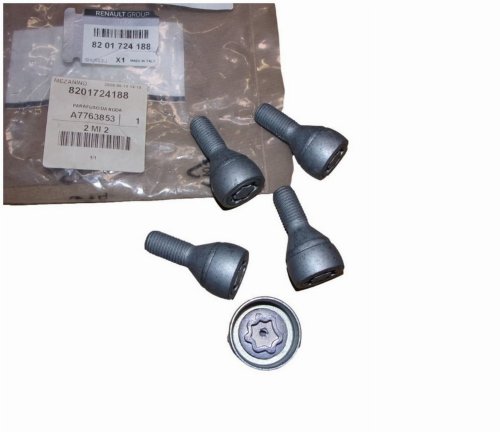 Wheel Bolts 8201724188 Anti-Theft Kit Renault Original New