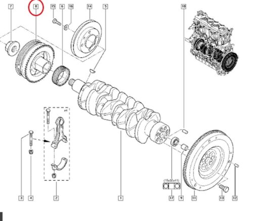 Crankshaft Pulley 12303DC000 Master 2 Movano Mascott 3.0 DCI New Original