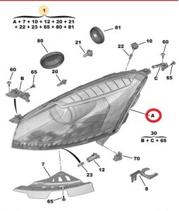 Headlight Left 6208A8 Citroen C4 Picasso New Genuine