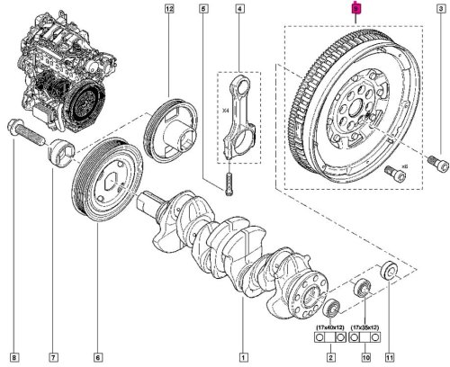 Dual-Mass Flywheel 123000785R Renault Koleos Qashqai X-Trail 2.0 dCi Original 