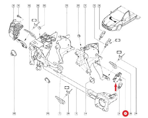 Clutch Pedal Sensor 2530000QAA Megane Scenic Laguna III Original