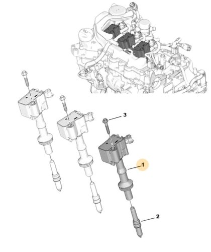 Ignition Coil 9808653680 Citroen Peugeot New Original 