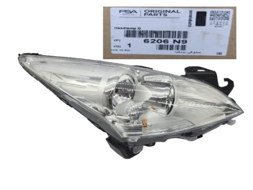 Headlight Right 6206N9 New OE PSA Peugeot 3008 5008