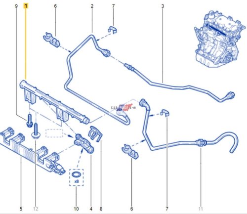 Fuel Rail 1752000QAB Renault Kangoo 1, Kangoo 2, Laguna 1 New Genuine