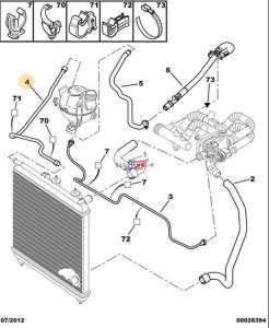 Cooling System Pipe 1307XH Citroen C2 C3 1.1-1.6 New Original