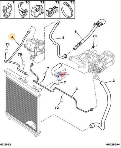 Cooling System Pipe 1307XH Citroen C2 C3 1.1-1.6 New Original