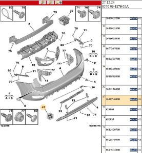 Parking Sensor Brackets 1610746880 Peugeot 308 Genuine New